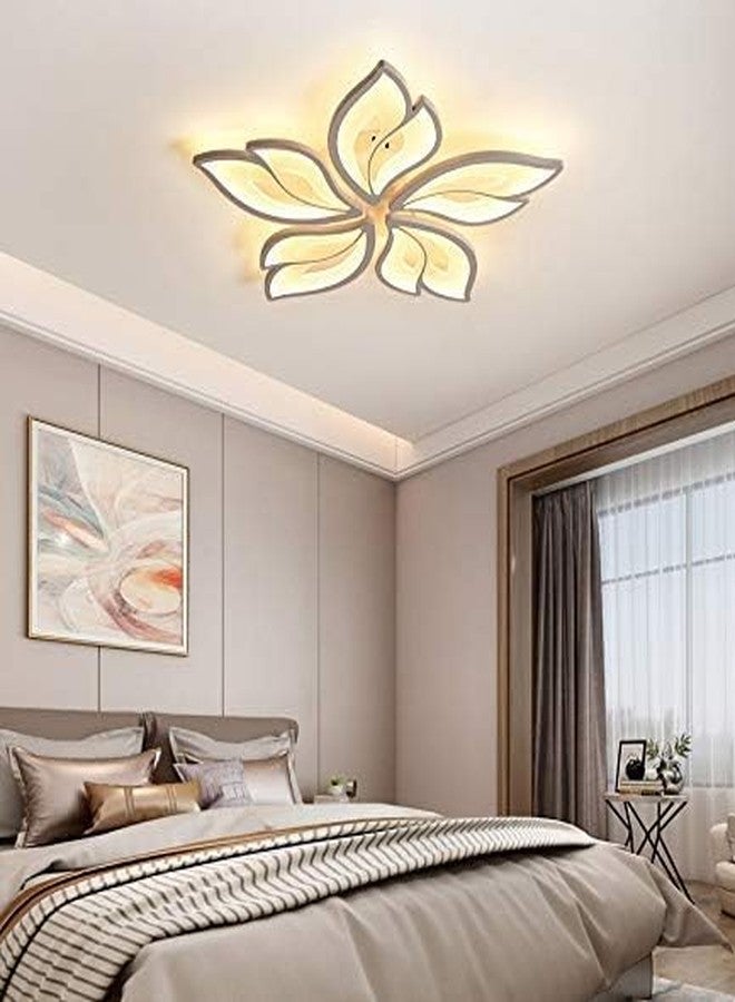 HDC Premium Flower Shaped LED Chandelier | Modern Ceiling Lamp | 60-Watts High Brightness 5-Light Chandelier for Living Room, Dining Area & Hall | Tricolor Color-Changing Decorative Ceiling Light - Image 1